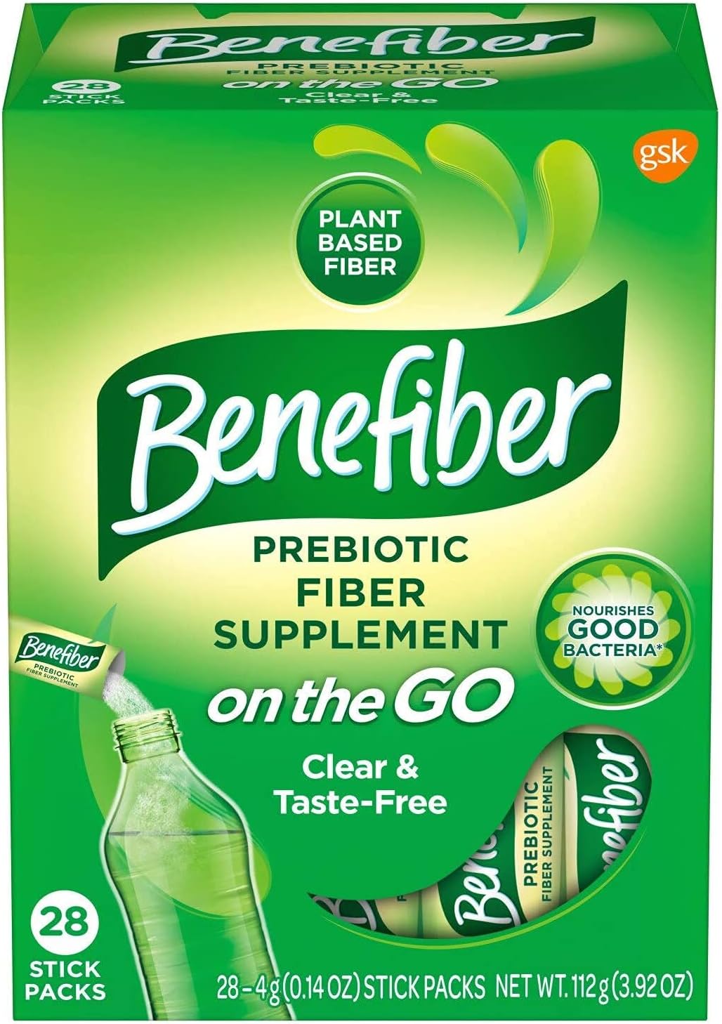 Benefiber On the Go Prebiotic Fiber Powder, Unflavored | 28 Sticks