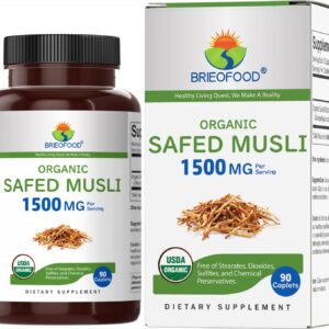 Brieofood Organic Safed Musli 1500mg | 90 Tablets