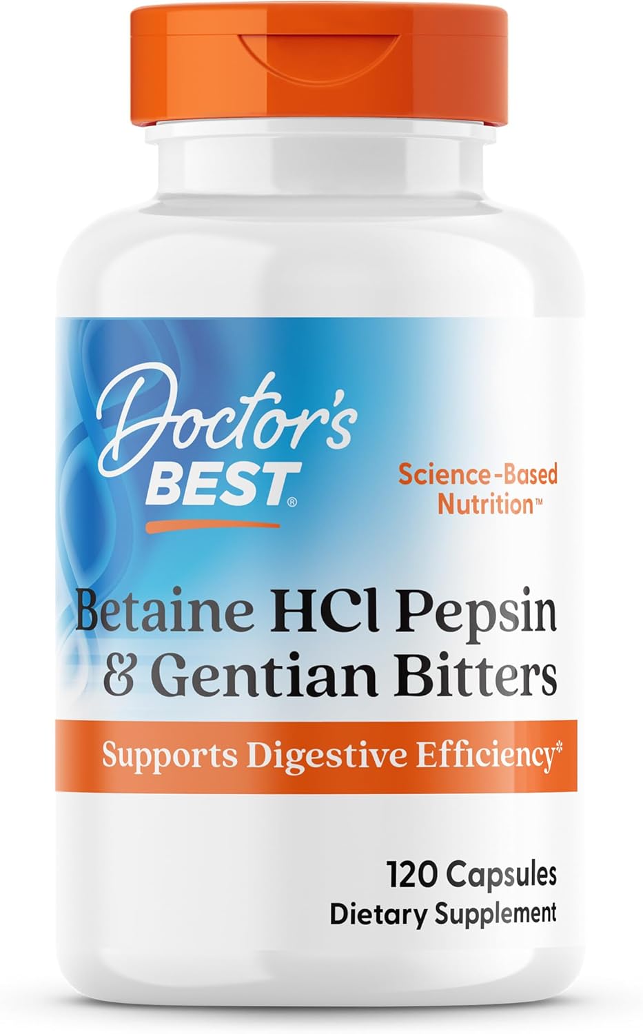 Doctor’s Best Betaine HCl Supplement with Pepsin | 120 Caps