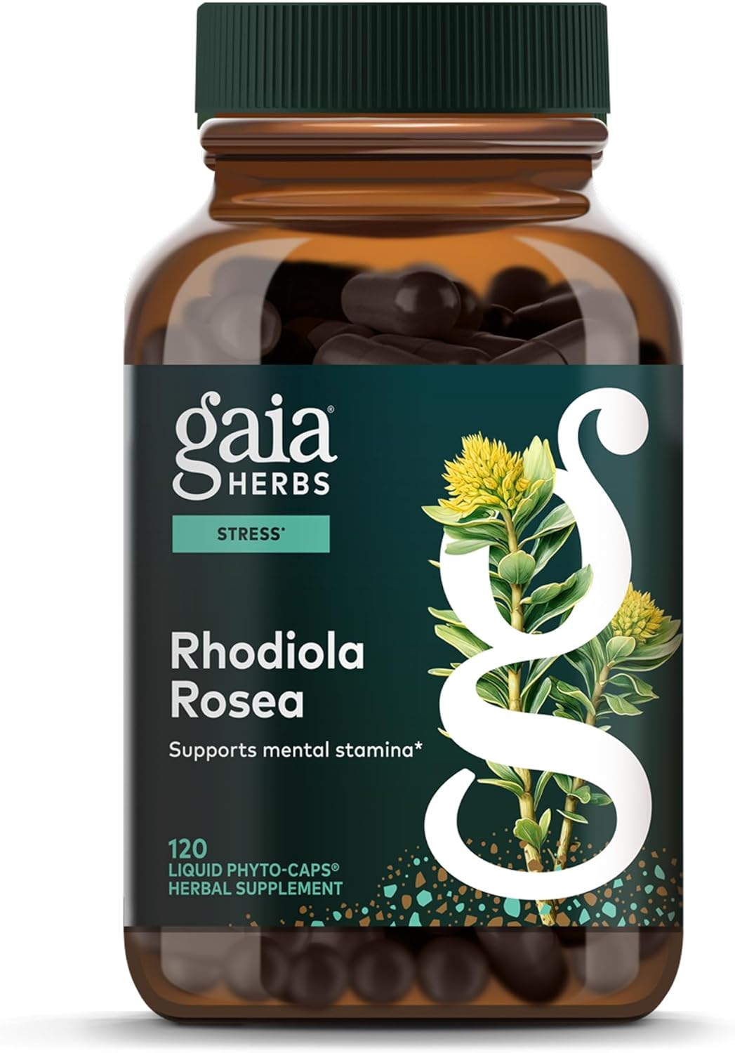 Gaia Herbs Rhodiola Rosea 120mg | 120 Vegan Liquid Phyto-Caps