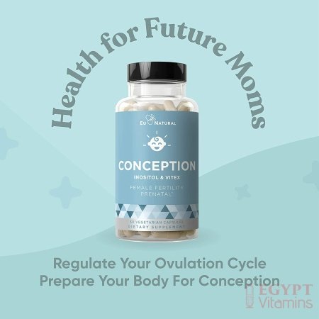Eu Natural Conception Fertility Prenatal Vitamins – Regulate Your Cycle, Balance Hormones, Aid Ovulation – Myo-Inositol, Vitex, Folate Folic Acid Pills – 60 Vegetarian Soft Capsules فيتامينات لزيادة الخصوبة الطبيعى ، وتعزيز الحمل الصحى ، وحفظ التوازن الهرمونى ، 60 كبسولة نباتية - الصورة 14