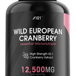ALPHA01 Wild Cranberry Extract – 12,500mg – High Strength 50:1 Cranberry Extract, 120 Vegan Capsules – No Additives — Non-GMO, Gluten Free. مسحوق الكرانبيرى 12500 مجم للجرعة، عالى التركيز ، بنسبة استخلاص 1 : 50، 120 كبسولة نباتية، بدون إضافات