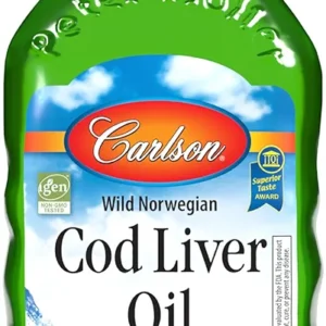 Carlson Cod Liver Oil | 1100mg Omega-3s | Wild-Caught Norwegian | 500 ml
