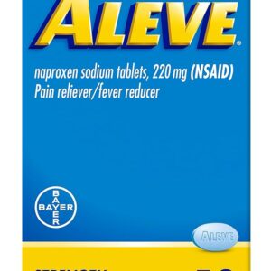 Aleve Pain Reliever & Fever Reducer Naproxen Sodium Caplets, Body Supports comfort, 50 Count