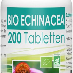Bio Atlantic Organic Echinacea Rudbeckia 400g – 200 Tablets الاشنسيا العضوية 400 مجم ، 200 حباية