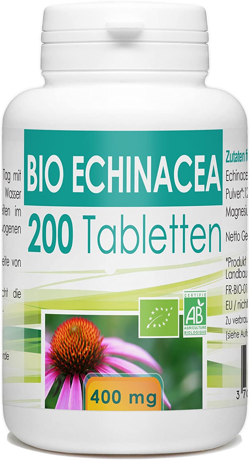 Bio Atlantic Organic Echinacea Rudbeckia 400g – 200 Tablets الاشنسيا العضوية 400 مجم ، 200 حباية