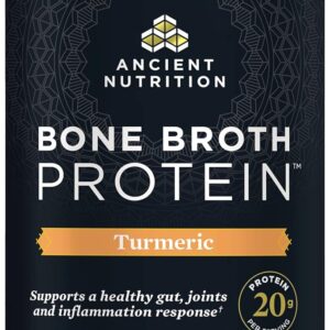 Ancient Nutrition Bone Broth Protein, Turmeric Flavor – 20 Servings