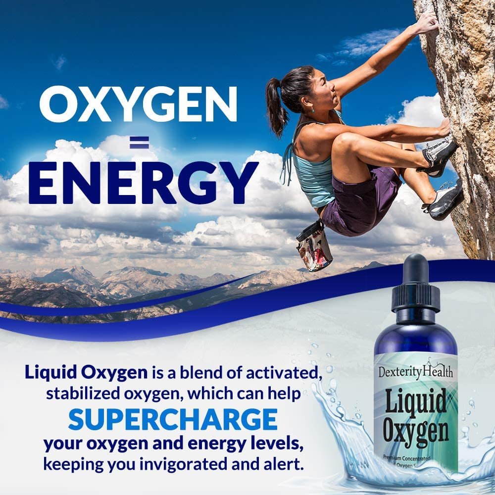 Dexterity Health Gotas de oxígeno líquido de 4 oz. Botella con gotero, vegana, totalmente natural y 100% estéril, mezcla patentada de compuestos ricos en oxígeno, gotas de oxígeno líquido estabilizadas - الصورة 12