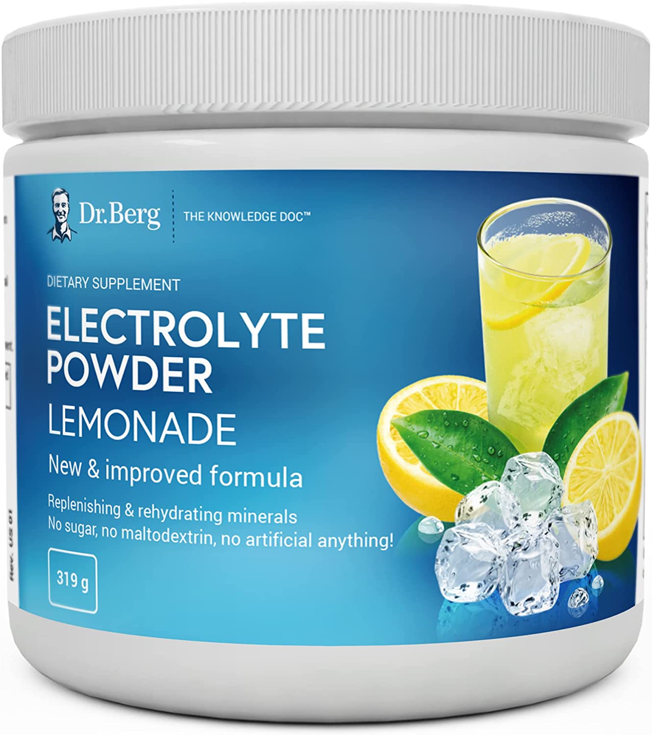Dr berg’s Electrolyte Powder Lemonade 50 servingsدكتور بيرج أليكتروليت بودرة بطعم الليمون 50جرعة