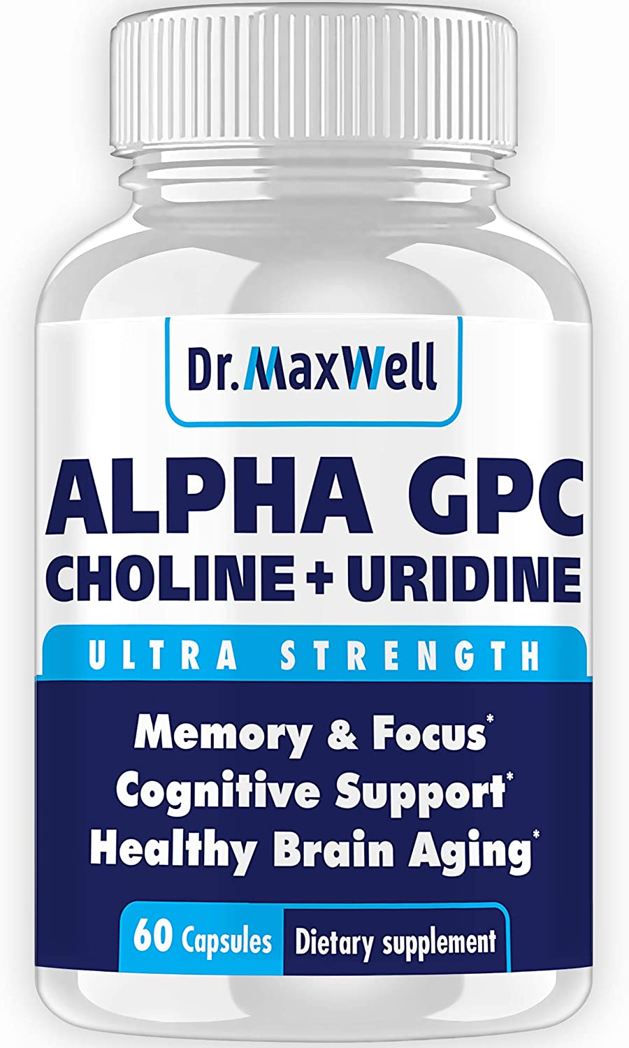 Alpha GPC 600mg + Uridine, a Choline Enhancer. Better Than Alpha-GPC or Uridine Аlone. Best Alpha GPC Choline: 2in1, Soy Free, No Fillers, USA. Best Choline Form, 60 Pills, Money Back Guarantee الفا ج ب س 600 مجم اليوريدين ، محسن الكولين (أفضل شكل للكولين) 60 حباية