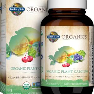 Garden of Life Plant-Based Calcium Supplement | Organic D3 & K2 | 90 Count