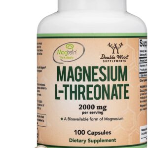 Double Wood Magnesium L-Threonate 2000 mg, 100 Capsules