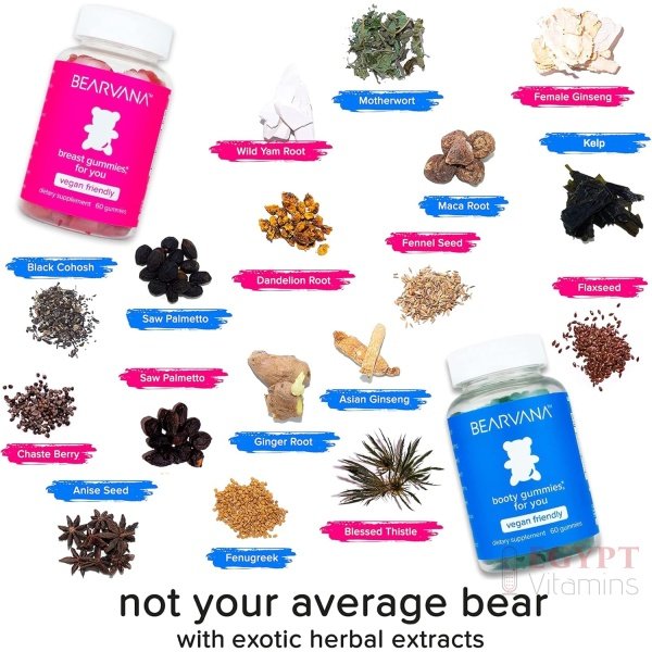 BEARVANA Top & Peach Support Combo Pack Gummies for Women | 9 Herbal Extracts Including Fenugreek, Maca & Fennel | Essential Vitamins | Berry Flavor | 2-Pack (120 Gummies) - الصورة 11