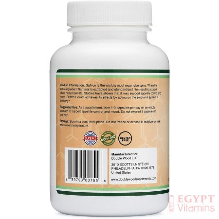 Double Wood Saffron Extract 88.5mg Appetite Suppressant for Weight Loss (Supports Eye, Retina, and Lens Health)210 Capsulesمكمل مستخلص الزعفران 88.5 مجم مثبط للشهية لفقدان الوزن (يدعم صحة العين والشبكية والعدسة 210كبسولة - الصورة 11