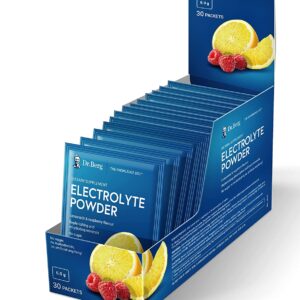 Dr. Berg’s Electrolyte Powder Packets – Travel Size Hydration Drink Mix Supplement -13x Potassium – Boost Energy & Keto-Friendly – NO Maltodextrin, Sugar & Carb-Free – Raspberry Lemon Flavor 30 Countsدكتور بيرج ، مسحوق الالكتروليت ، لتوليد الطاقة وتجديد الخلايا ، بطعم الليمون والراسبيرى الطبيعى، 30 جرعة