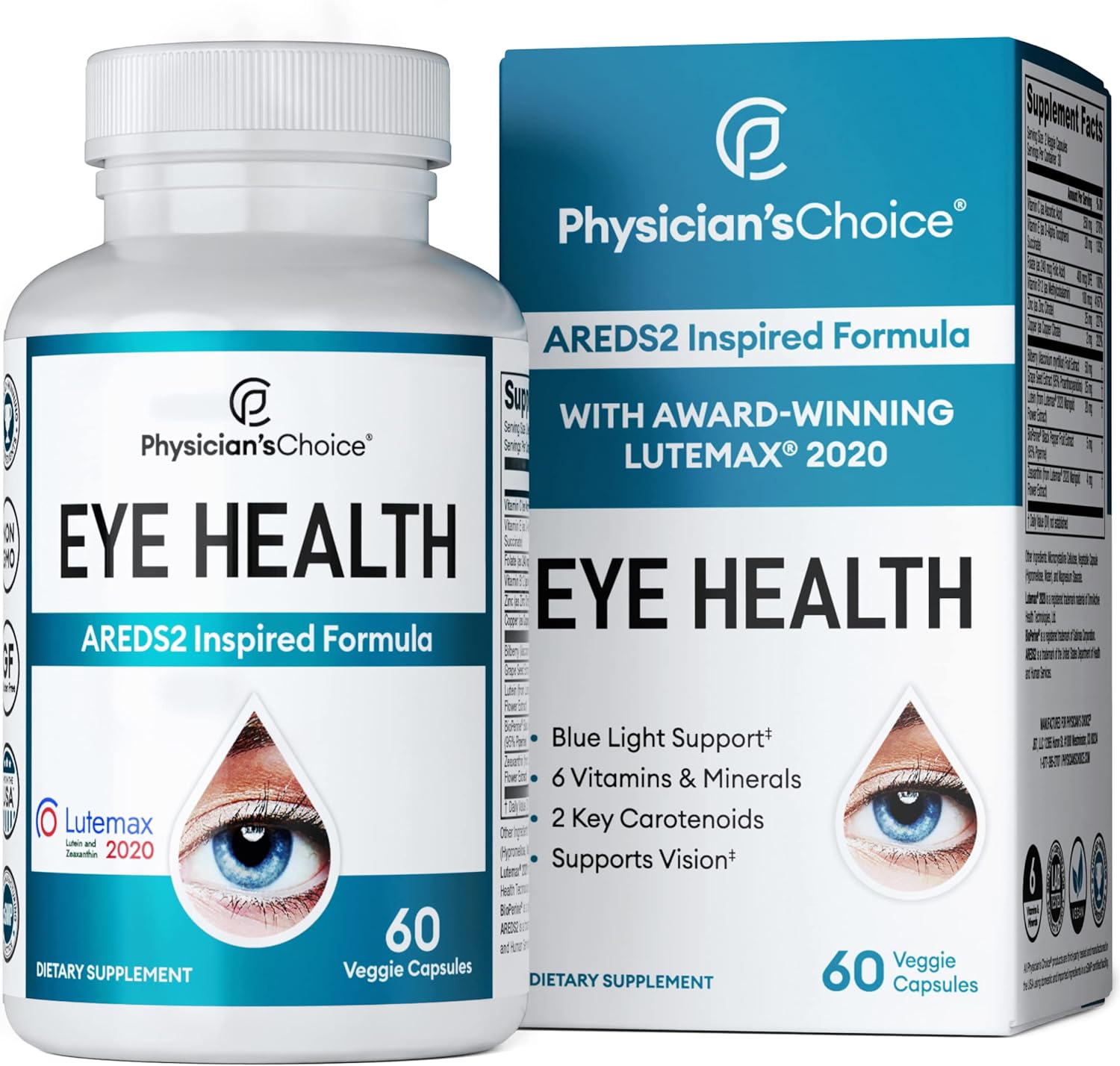 AREDS 2 Eye Vitamins with Lutein & Zeaxanthin | Vision Support | 60 Capsules