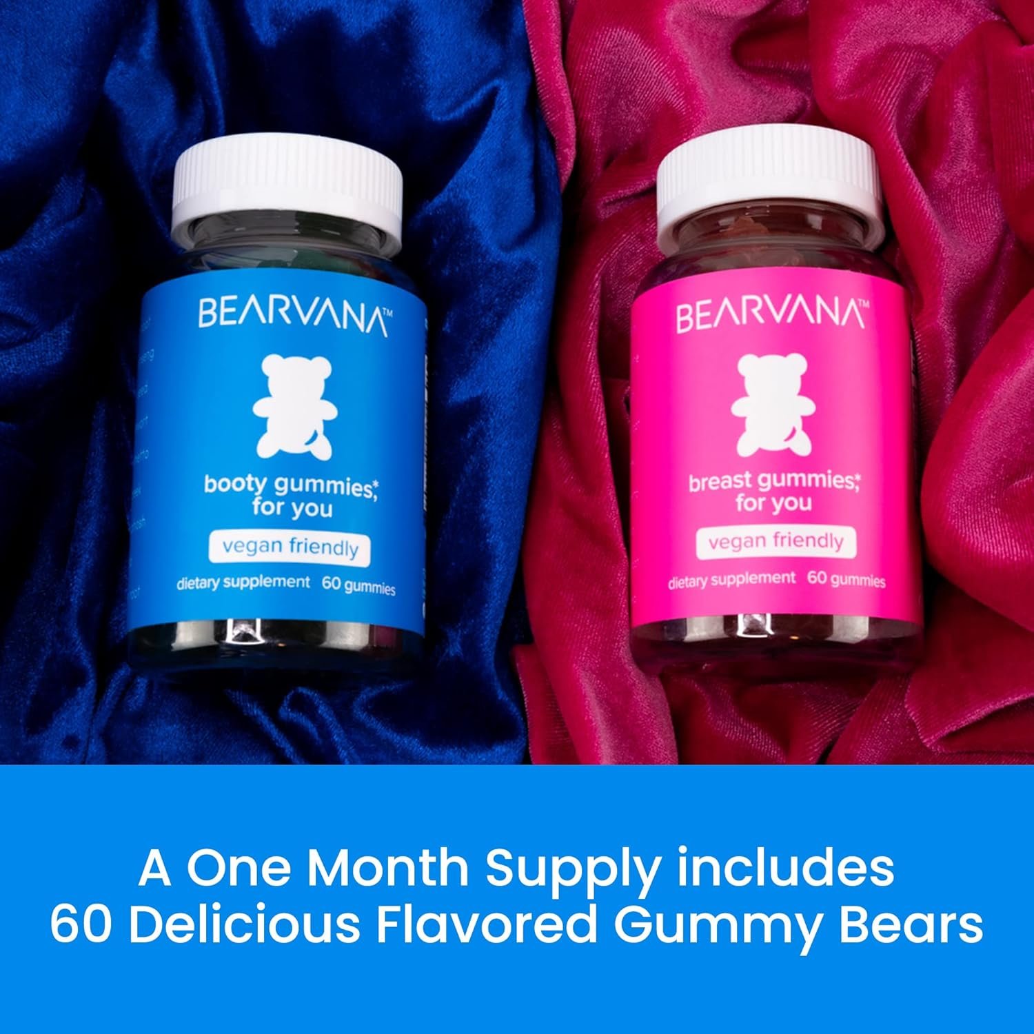 BEARVANA Top & Peach Support Combo Pack Gummies for Women | 9 Herbal Extracts Including Fenugreek, Maca & Fennel | Essential Vitamins | Berry Flavor | 2-Pack (120 Gummies) - الصورة 6