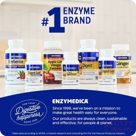 Enzymedica Digest, Complete Enzyme Formula for Everyone’s Digestive Health, with Full Range of Enzymes for Everyday Diets, 90 Capsulesتركيبة إنزيمية كاملة لصحة الجهاز الهضمي وحل مشاكله من تقلصات وانتفاخات وعسر الهضم عبوة 90 كبسولة - الصورة 26