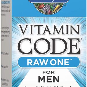Garden of Life Vitamin Code Raw One for Men Multivitamin for Men – 75 Capsules, Once Daily Vitamins plus Fruit, Veggies & Probiotics for Mens Health جاردن اوف لايف ، فيتامينات متعددة مع الفاكهة والخضروات والبروبيوتك لصحة الرجال ، 75 كبسولة