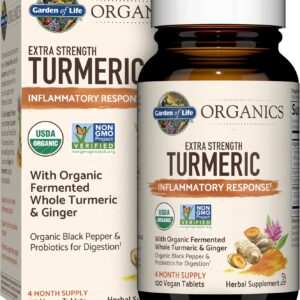 Garden of Life Organic Turmeric Supplement | Extra Strength |120 Tablets