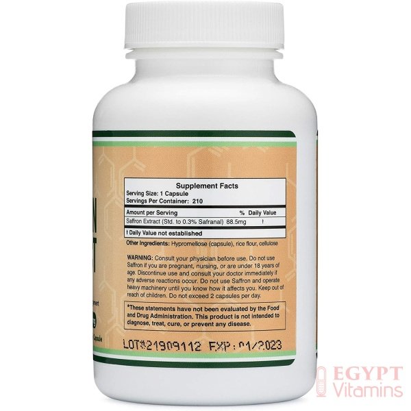 Double Wood Saffron Extract 88.5mg Appetite Suppressant for Weight Loss (Supports Eye, Retina, and Lens Health)210 Capsulesمكمل مستخلص الزعفران 88.5 مجم مثبط للشهية لفقدان الوزن (يدعم صحة العين والشبكية والعدسة 210كبسولة - الصورة 6