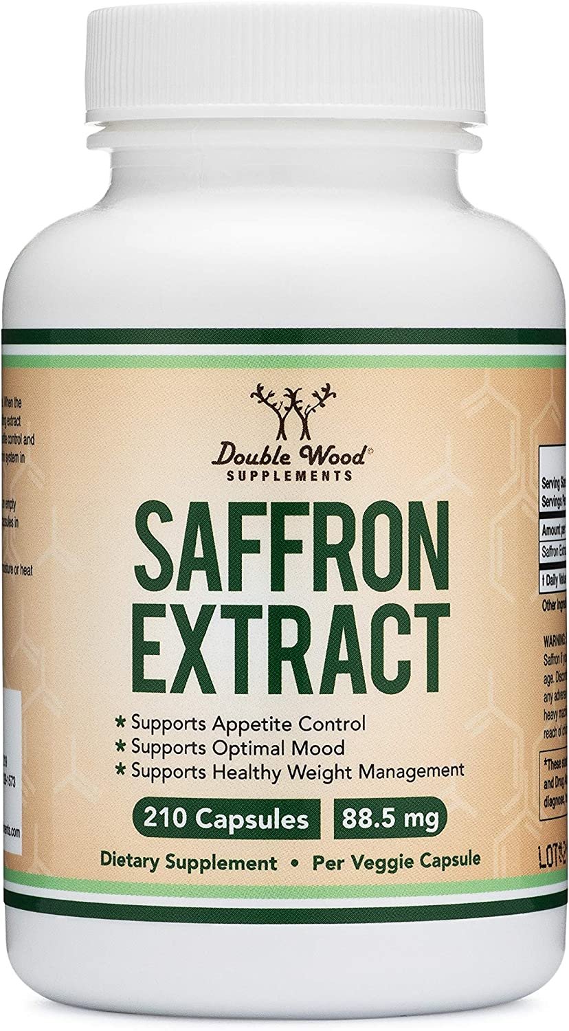 Double Wood Saffron Extract 88.5mg Appetite Suppressant for Weight Loss (Supports Eye, Retina, and Lens Health)210 Capsulesمكمل مستخلص الزعفران 88.5 مجم مثبط للشهية لفقدان الوزن (يدعم صحة العين والشبكية والعدسة 210كبسولة - الصورة 4