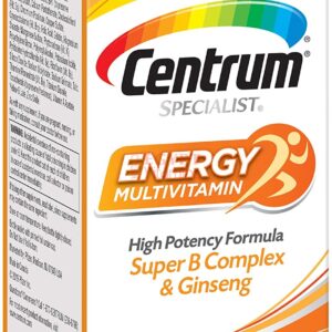 Centrum Specialist Energy Complete Multivitamin / Multimineral Supplement – 60 Tablets سنتروم الطاقة المتخصصة ، فيتامينات و معادن متعددة لزيادة إنتاج الطاقة ، 60 حبايه