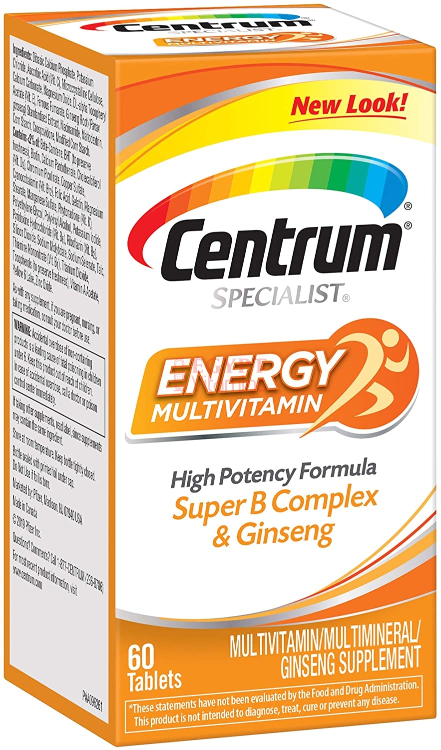 Centrum Specialist Energy Complete Multivitamin / Multimineral Supplement – 60 Tablets سنتروم الطاقة المتخصصة ، فيتامينات و معادن متعددة لزيادة إنتاج الطاقة ، 60 حبايه