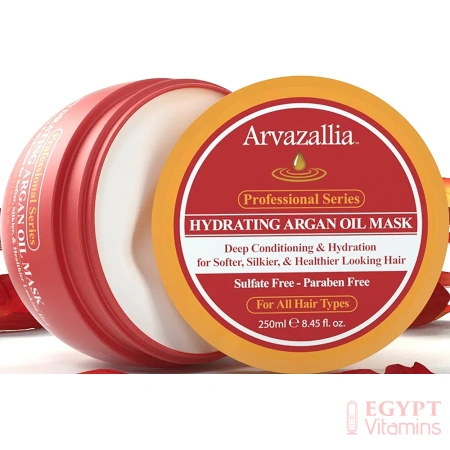 Arvazallia Hydrating Argan Oil Hair Mask and Deep Conditioner for Dry or Damaged Hair – 8.45 Ozماسك وبلسم للشعر بزيت الارجان المرطب لإصلاح الشعر التالف والجاف - الصورة 9
