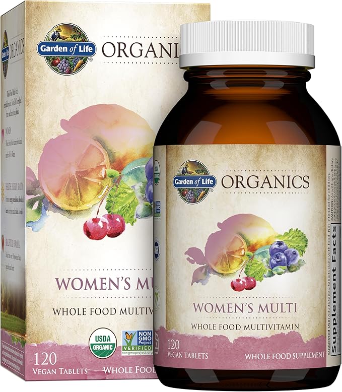 Garden of Life Organics Multivitamin for Women | Vegan & Whole Food | 120 Tablets