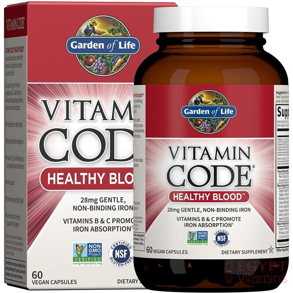 Garden of Life Vitamin Code Iron Supplement, Healthy Blood – 60 Vegan Capsules, 28g Iron, Vitamins B, C, Trace Minerals, Fruit Veggies & Probiotics, Iron Supplements for Women Energy & Anemia Support جاردن اوف لايف فيتامين كود لصحة الدم حديد وفيتامين ب وفيتامين سي ومعادن ومستخلص الفاكهه العضوية والبروبيوتك لدعم الطاقة ولعلاج فقر الدم 60 كبسولة نباتية - الصورة 9