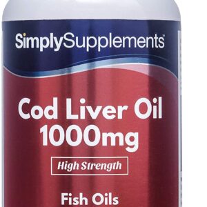 Cod Liver Oil 1000mg 180 Capsules | Rich in Omega 3 Fatty Acidsزيت كبد الحوت 1000 مجم، 180 كبسولة، غنى بالأوميجا 3 والأحماض الأمينية وفيتامين أ وفيتامين د