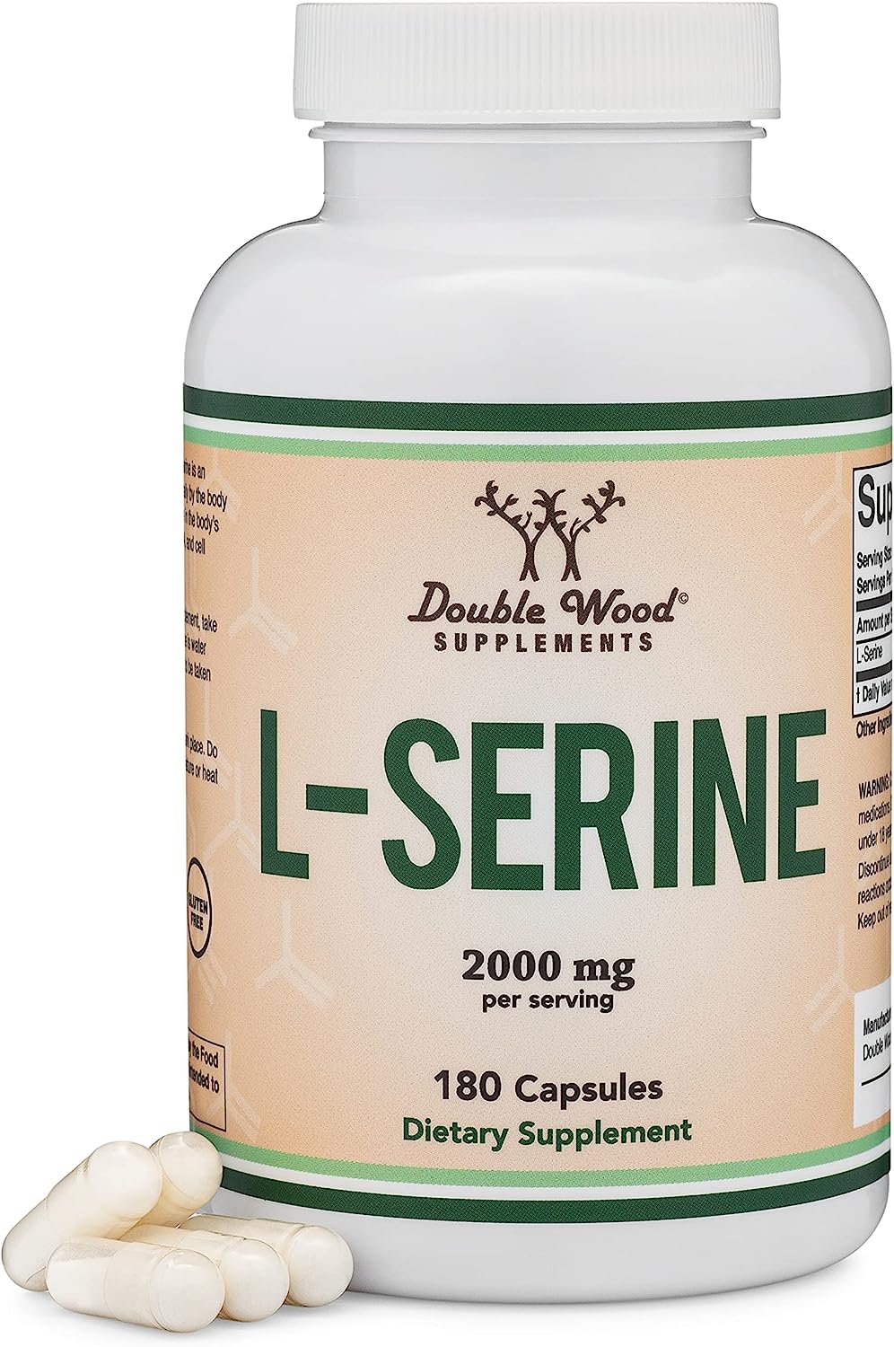 Double Wood | L-Serine Supplement for Brain Support | 180 Caps