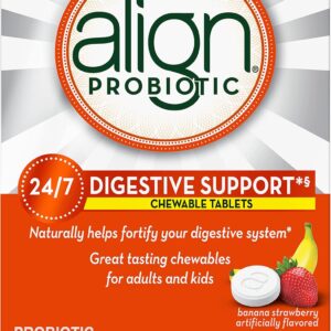Align Probiotic, Chewable Probiotic Tablets for Women and Men, Fortify Your Digestive System 24/7 with Healthy Bacteria,24 Tablets