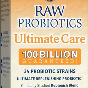 Garden of Life Raw Probiotics: 100 Billion CFU, 34 Strains, Digestive Enzymes | 30 Capsules