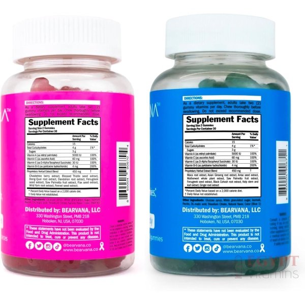 BEARVANA Top & Peach Support Combo Pack Gummies for Women | 9 Herbal Extracts Including Fenugreek, Maca & Fennel | Essential Vitamins | Berry Flavor | 2-Pack (120 Gummies) - الصورة 10