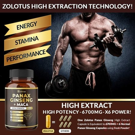 5 in 1 Panax Ginseng + Maca, 5 Months Supply, 6700 mg per Capsule with Ashwagandha, Tribulus Terrestris, Saw Palmetto, Boost Energy, Stamina, Powerful Strength, Endurance Supplement, Mood Support - الصورة 16