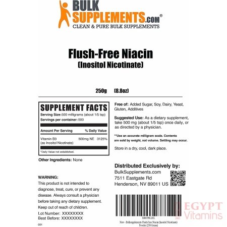 BULKSUPPLEMENTS.COM Niacin Powder – Niacin 500mg – Niacin with Flushing – Vitamin B3 Supplement – Niacin Flush – B3 Vitamins – 500mg of Nicotinic Acid per Serving (250 Grams – 8.8 oz) - الصورة 20
