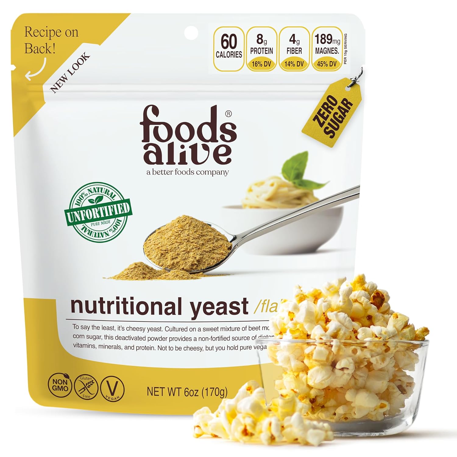 Foods Alive Non-Fortified Nutritional Yeast | 6 Ounce