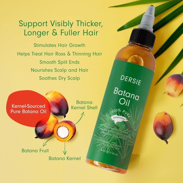 Dersie Batana Oil for Hair Growth100% Pure & Natural – For Thicker & Stronger Hair – 4 FL OZ - الصورة 8