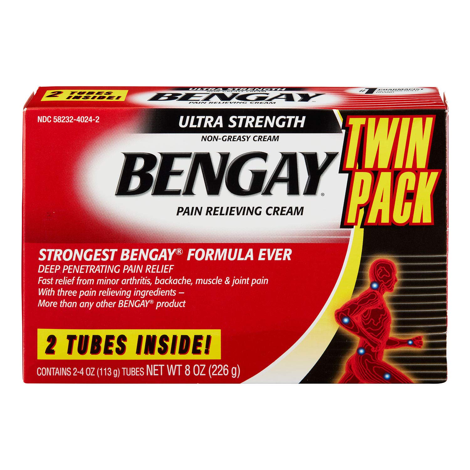 Bengay Ultra Strength Pain Relieving Cream for Muscle & Joints (225g)