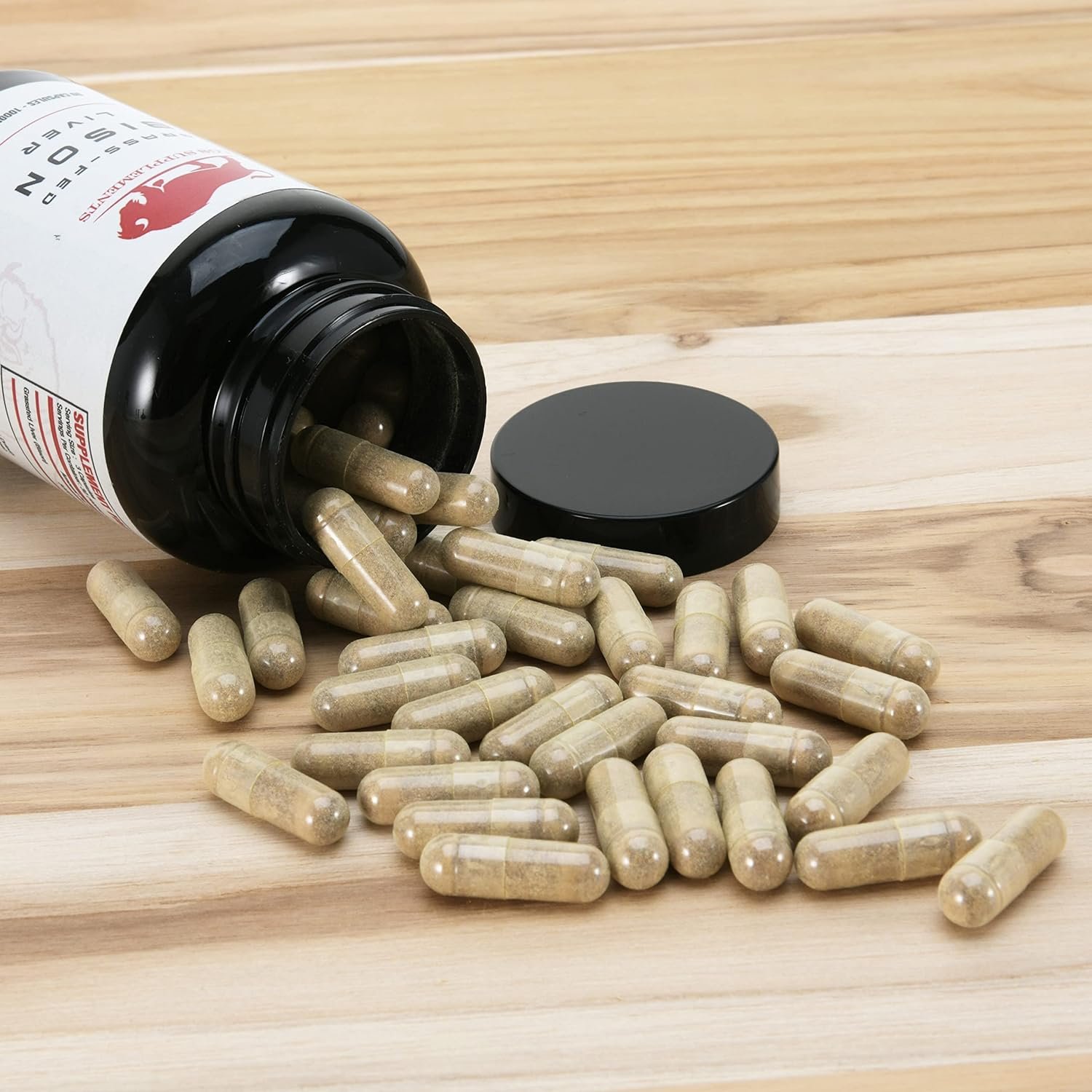 Grass Fed Bison Liver Capsules Supports Energy Production, Detoxification, Digestion, Immunity, Natural Iron Non-GMO, Freeze Dried Liver Health Supplement, 3000mg - الصورة 9