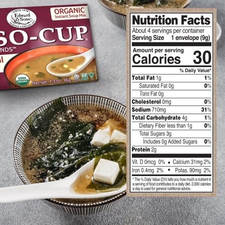 Edward & Sons Traditional Instant Miso-Cup with Tofu – Instant Miso Soup Packets, Miso Soup with Tofu, Instant Soup Packets, 36gm - الصورة 9