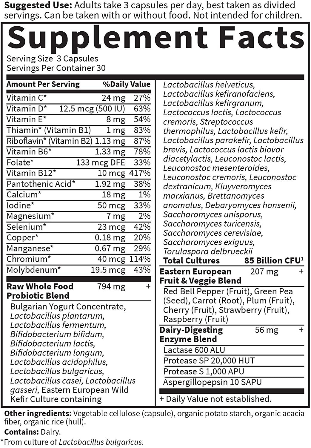 Garden of Life Raw Probiotics for Men – Acidophilus and Bifidobacteria Probiotic-Created Vitamins, Minerals, Enzymes and Prebiotics – Gluten and Soy-Free, Non-GMO – 90 Vegetarian Capsules جاردن أوف لايف بروبيوتيك الخام للرجال 85 وحدة دولية ، 90 كبسولة نباتية - الصورة 8