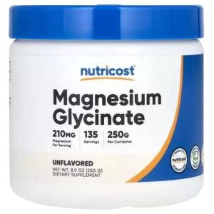 Nutricost مسحوق مغنيسيوم جليسينات بدون نكهة 250 جم