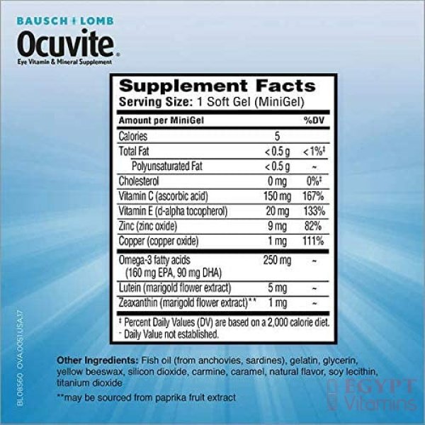 Bausch + Lomb Ocuvite Adult 50+ with Lutein, Zeaxanthin and Omega-3, 150 Soft Gels - الصورة 2