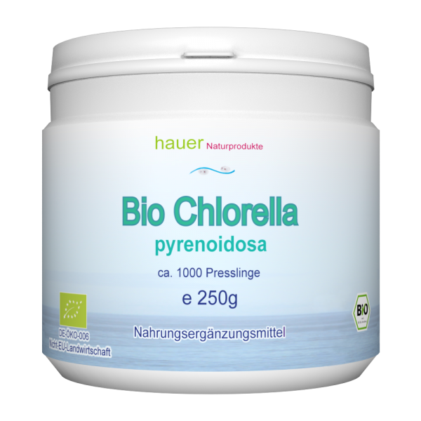 hauer Haturprodukte 250g organic Chlorella pyrenoidosa, 1000 pellets, from controlled organic cultivation الكلوريلا العضويه 250 مجم
