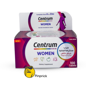Centrum Women - مكمل غذائي متعدد الفيتامينات للنساء (100 قرص) | تحسين صحة المرأة - دعم الطاقة والجهاز المناعي وصحة البشرة والشعر