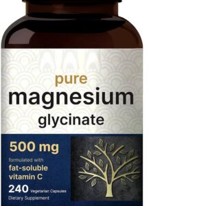 Premium Vital, Magnesium Glycinate, 500 mg, 240 Capsules, with Practical Pill Box, Laboratory Tested, Gluten Free, Soy Free, Vegetarian