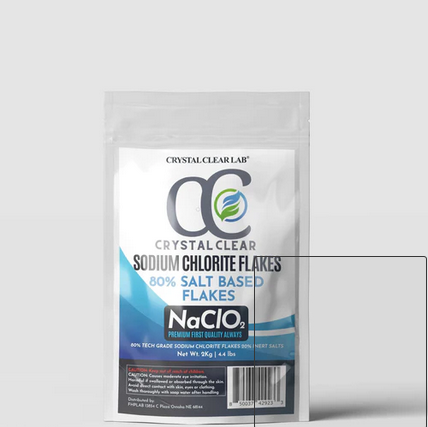 CRYSTAL CLEAR, Sodium Chlorite Chlorinated Powder Flakes 80%